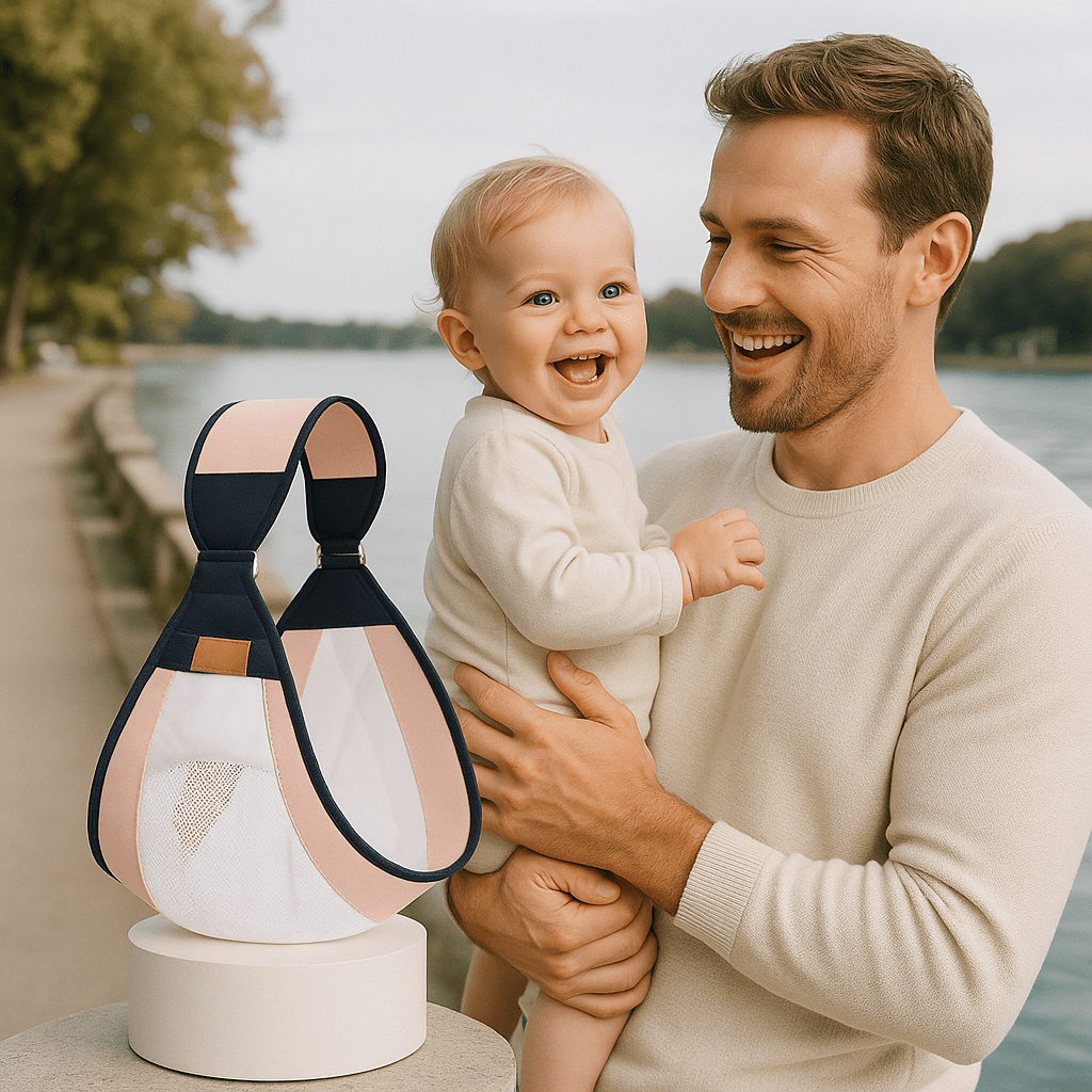 Sling Porte Bébé - Nevia™ Rose cerise passe du temps formidable avec sont papa Chouchous les Bébés