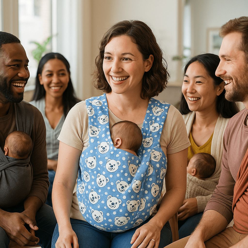 Sling Porte Bebe Omaline texturé pour les groupes d'amis