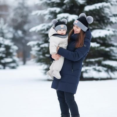 Bonnet bébé Brimara chaud et ajustable avec oreilles et pompon 