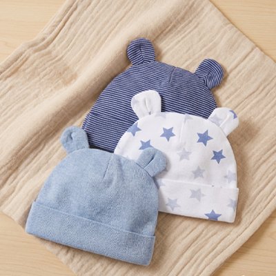Bonnet bébé Giglio ensemble de 3 bonnets