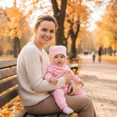 Cagoule bébé Bellorin Sortie au parc en automne : bébé portant une cagoule pratique et  idéale pour protéger les oreilles du vent frais