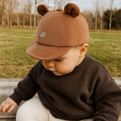 Casquette bébé Nipote Enfant portant une casquette solaire lors d'une activité de plein air.