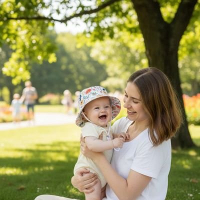 Chapeau bébé Amore Chapeau solaire pour bébé. Protection idéale pour jouer au parc avec maman.