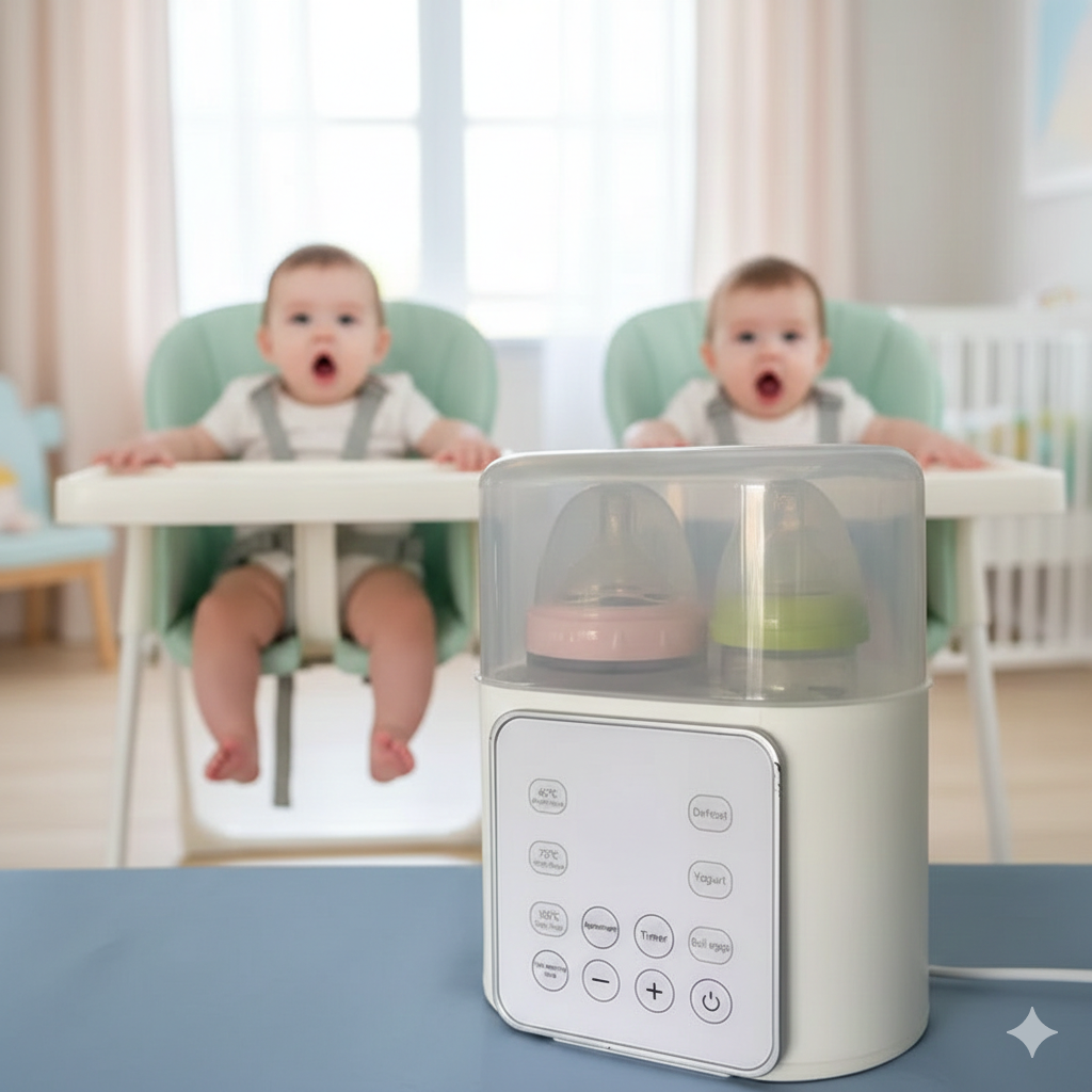 Chauffe biberon LactéÔ double : idéal pour nourrir des jumeaux sans attente