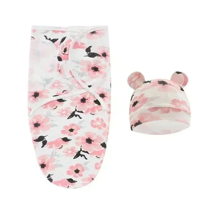 Couverture Bambaya Rose Fleurie l'ensemble avec bonnet pour un look craquant et doux