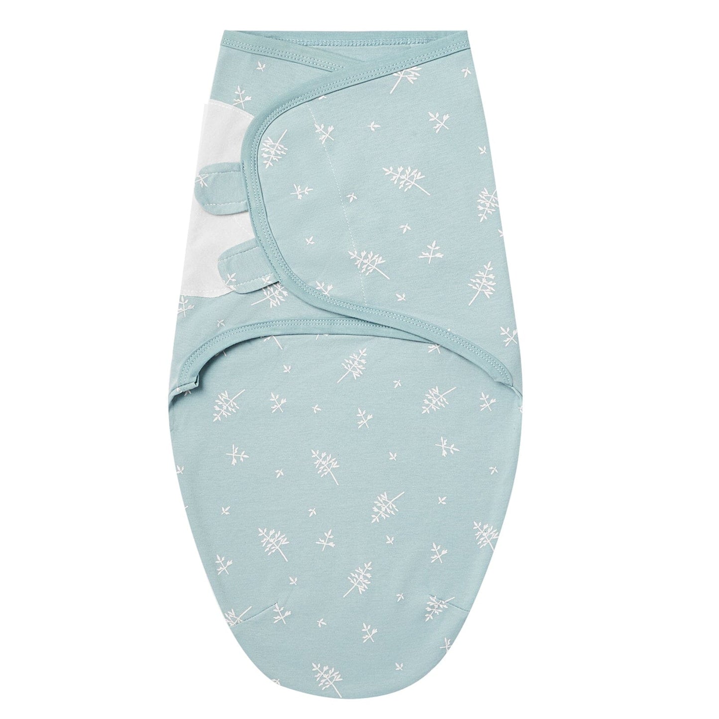 Nid d'ange Cocon Douillet Turquoise un design intemporel aux feuilles pour bébé.
