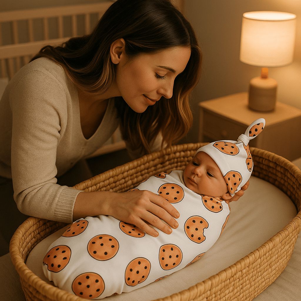 Nid d'ange Cocon Thermique : un écrin duveteux au motif biscuits pour le dodo de bébé