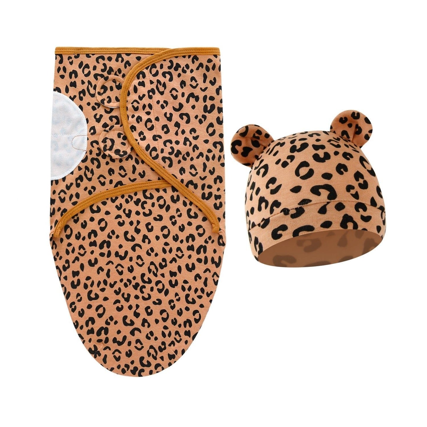 Nid d'Ange Zonath™ Léopard : la praticité d'un cocon avec bonnet pour protéger bébé.