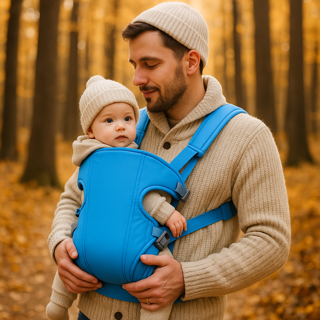 Porte bébé - Calynid Ergonomique bleu pale bien confortable et voie tout
