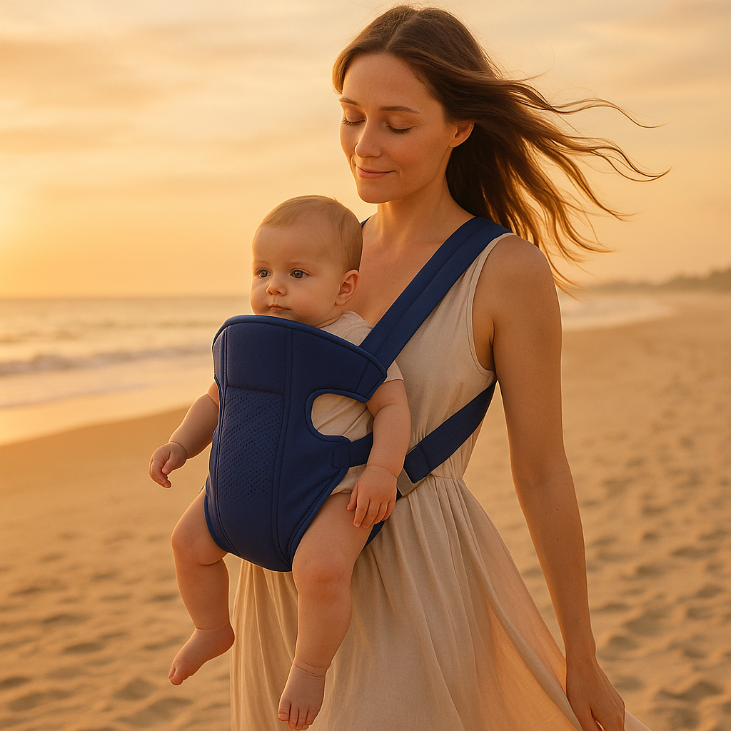 Porte bébé - Calynid Ergonomique bleu marin bien confortable et voie tout
