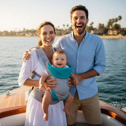 Porte bebe respirant Serona™ — maman et bébé sur le bateau, liberté sur l'eau
