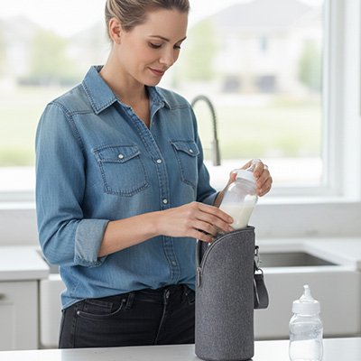 Porte biberon isotherme IsoPoche l'essentiel isotherme pour les biberons en voyage