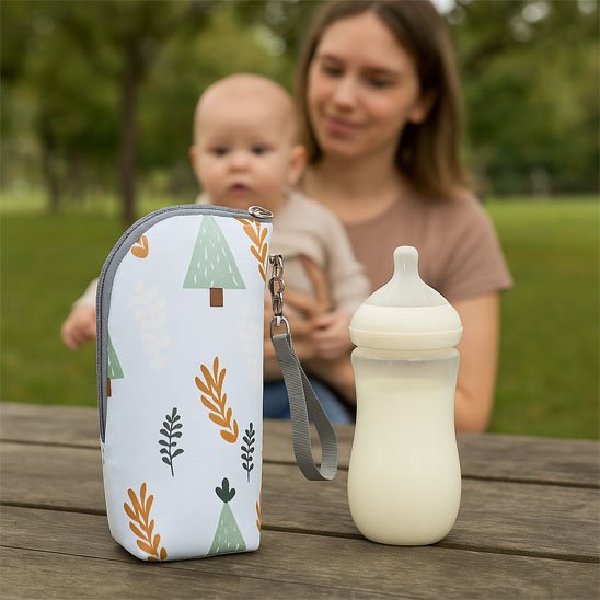 Porte biberon nomade CoconLait™ portable pour manger en plein air