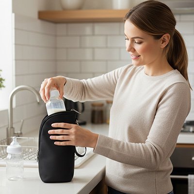 Porte biberon PetitTherme prêt pour le départ de maman