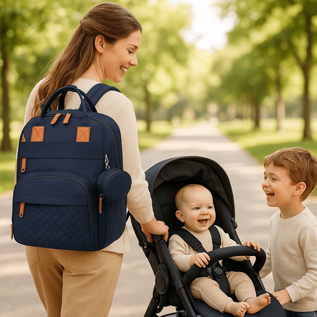 Sac à dos à langer MamanZen physiologique, bretelles confortables pour une balade avec bébé