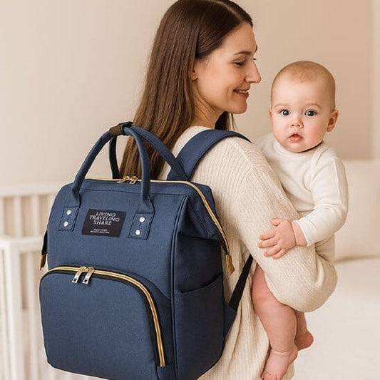 Sac à Langer Câlinéo sac bleu ergonomique aide à ton dos pendant que tu porte bébé 