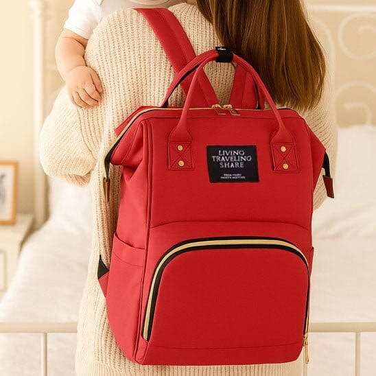 Sac à Langer Câlinéo rouge intemporel une mode  pour vous et le bébé