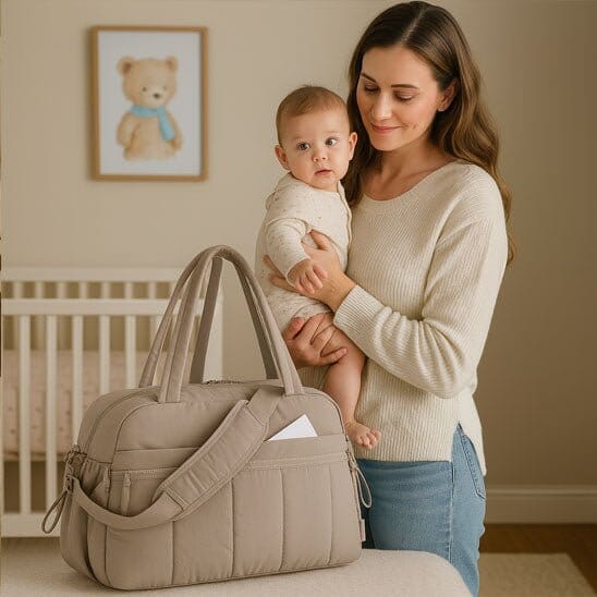 Sac à Langer et Voyage LumoBag physiologique le design épuré qui s'adapte à toutes vos tenues de maman