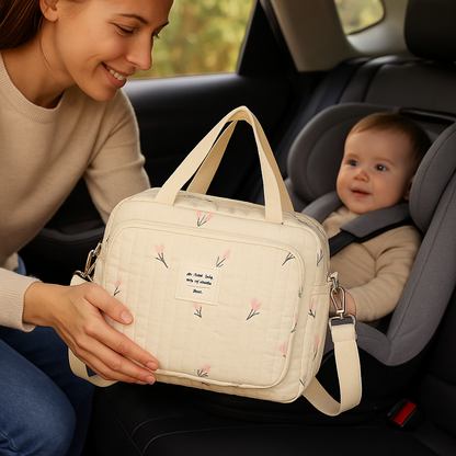 Sac à Langer - Leonelle™ Beige Pratique Fonctionnel Stylé Pratique