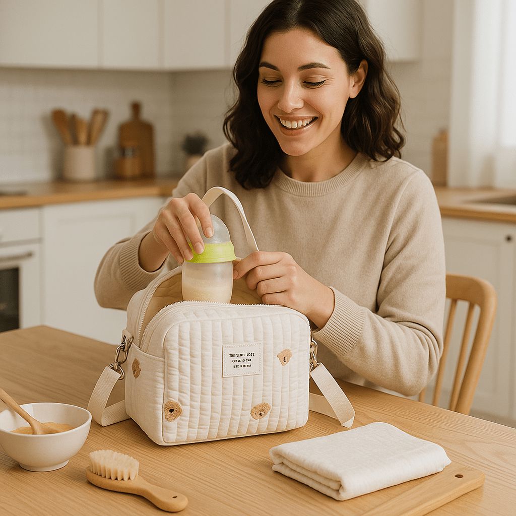 Sac à Langer Léonelle un design élégant avec compartiments dédiés aux collations