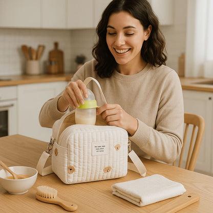 Sac à Langer Léonelle un design élégant avec compartiments dédiés aux collations