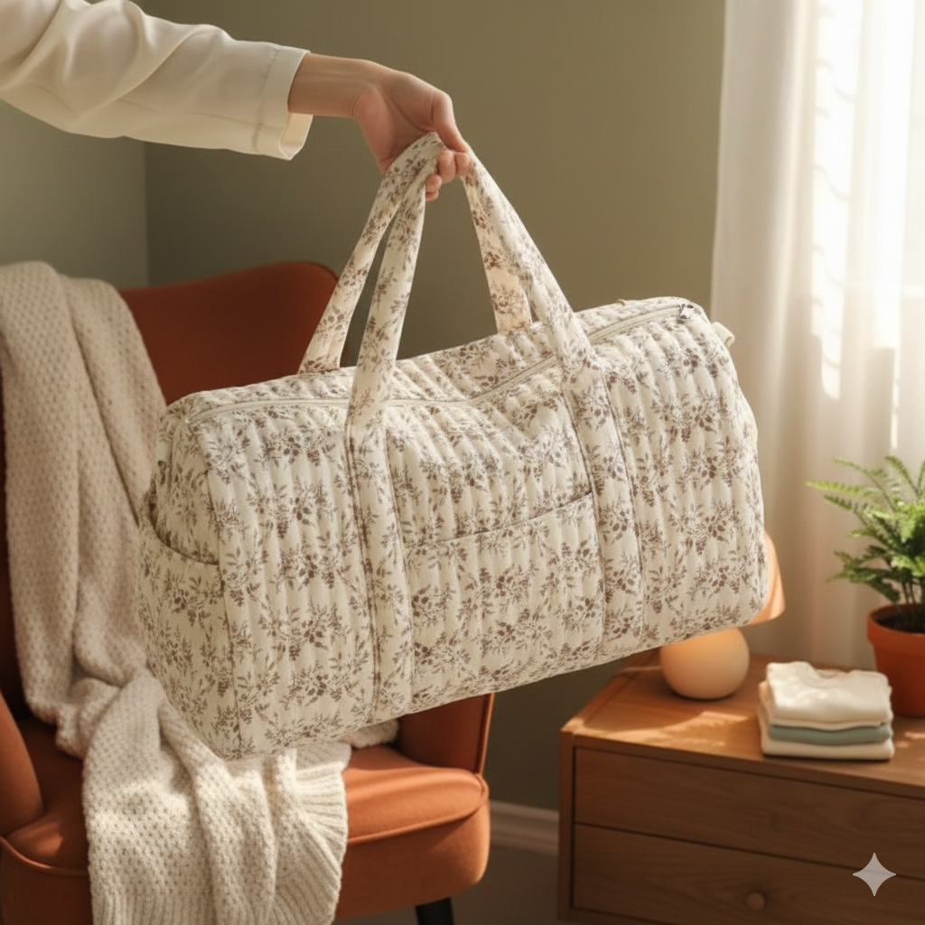 Sac à Langer Luvonid ouvert dans un intérieur moderneutile pour rangement bébé de luxe
