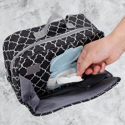 Sac à Langer | PetitAuréa™ compartimenté : vue sur la pochette à lingettes