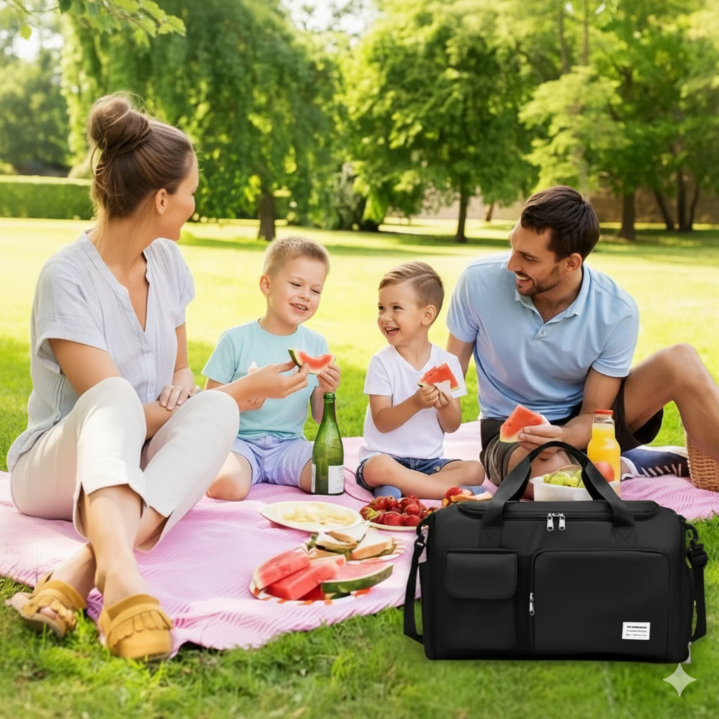 Sac Voyage Pratikau ergonomique, idéal pour le parc en famille