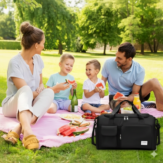 Sac Voyage Pratikau ergonomique, idéal pour le parc en famille