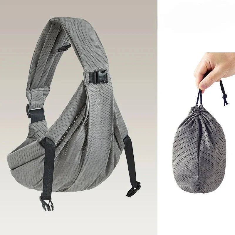 Sling Porte Bébé | Bélysse un portage apaisant et son sac portatif pour des sorties sans stress