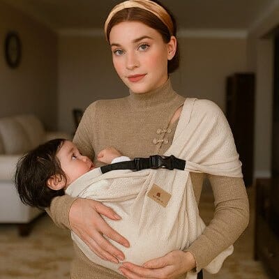 Sling Porte Bébé Coeur Suspendu  position ergonomique avec maman