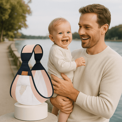 Sling Porte Bébé - Nevia™ Rose cerise passe du temps formidable avec sont papa Chouchous les Bébés